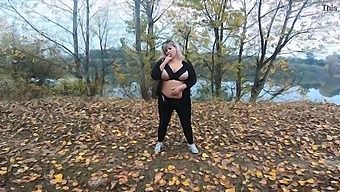 Mature Women In Public Park Flaunting Their Curves By Playing With Their Breasts