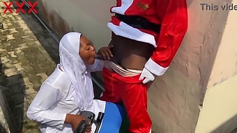 Santa And Hijab-Clad Babe Engage In Festive Sexual Encounter. Subscribe For More.