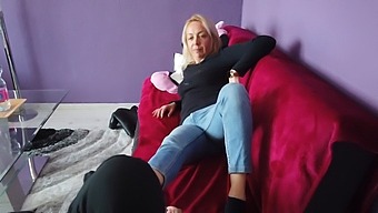 Blonde Beauty Explores Foot Fetish For The First Time