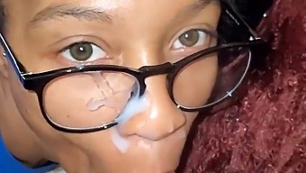 African-American Woman Gets A Face Full Of Cum