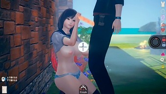Realistic 3d Animation Of A Seductive Ai Woman With Big Boobs And Black Hair