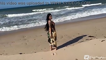 A Fan And A Naughty Hottie Have Unprotected Outdoor Sex On The Beach In An Amateur Video