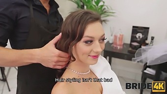 Hd Wedding Night: Cheating Brunette And Hairdresser'S Erotic Encounter