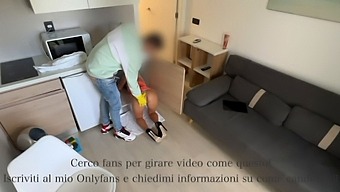 Italian Babe With Pig Tail Gets Spied On By A Tailor And Masturbates