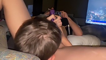 Purple-Haired Caretaker Explores Wild Bisexual Desires With Sex Toy