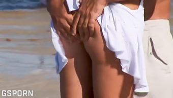Vintage Blonde With Big Tits Enjoys Anal Sex On The Beach