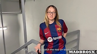 Unsupporting Barcelona Fan Gets Doggy Style By Psg Fans In The Stadium Corridors