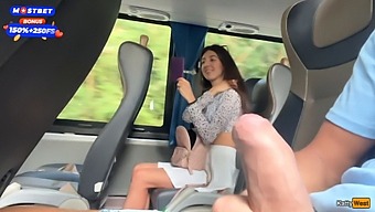 Public Bus Pleasure: Katty West'S Bold Skirt Show And Intense Hand Job